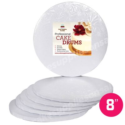 8" White Round Drum 1/2", 6 count
