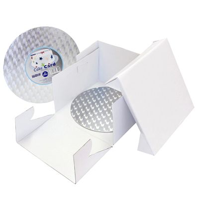 10in White Round Cake Card & Cake Box