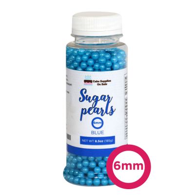Sugar Pearls - Pearlized 6mm, 6.5 oz - Blue