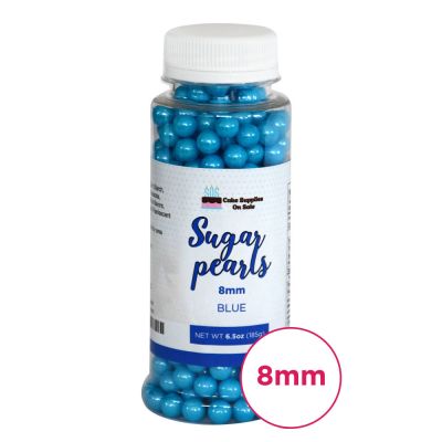 Sugar Pearls - Pearlized 8mm, 6.5 oz - Blue