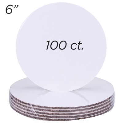 6" Round Coated Cakeboard, 100 ct
