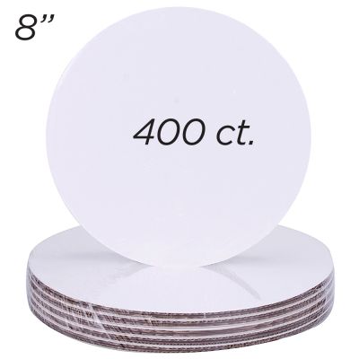8" Round Coated Cakeboard, 400 ct