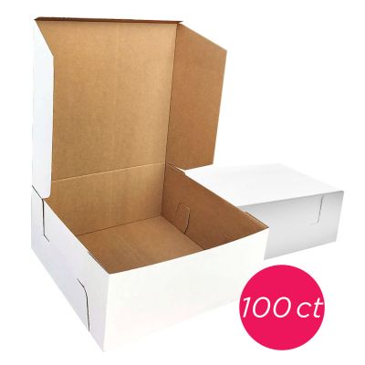 12x12x6 White/Brown Kraft Cake Box, 100 ct.