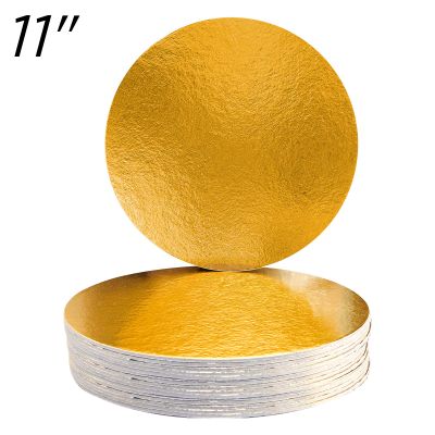 11" Gold Solid Cake Board, Thin Drum 3 mm, 10 ct.
