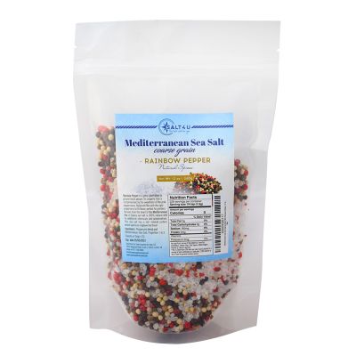 Mediterranean Sea Salt Coarse Grain with Rainbow Pepper, 12 oz.