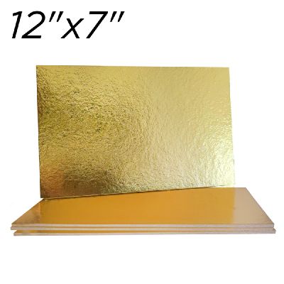 12"x7" Gold Solid Cake Board, Thin Drum 3 mm, 10 ct.