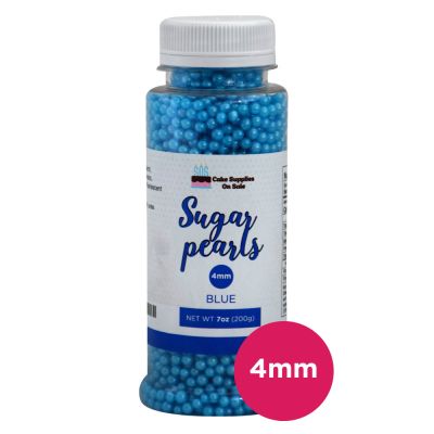 Sugar Pearls - Pearlized 4mm, 7 oz - Blue