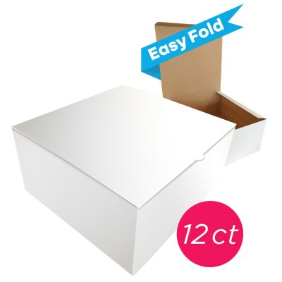 10x10x6 Easy Fold White/Brown Kraft Cake Box, 12 ct.