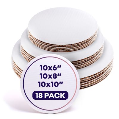 6"-8"-10" Round Coated Cakeboards Set, 6 pcs.
